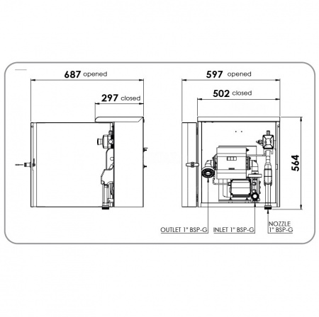 Топливораздаточная колонка для дизеля 220 в Adam Pumps Armadillo 80 230V AR80014